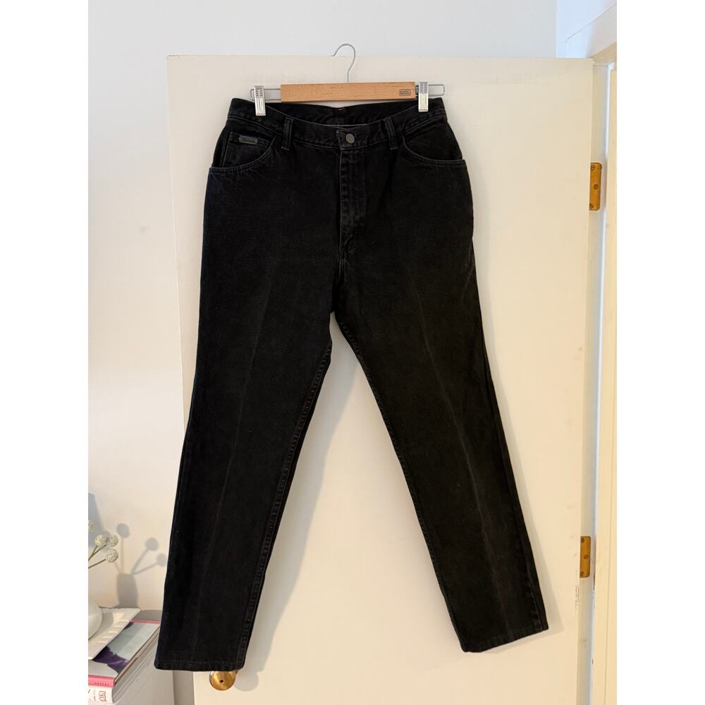 ✨ Vintage Wrangler Black Denim Jeans | High Rise Straight‎ Leg Western Denim